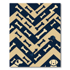 Navy and Cream Geometric Dog Bone Rug