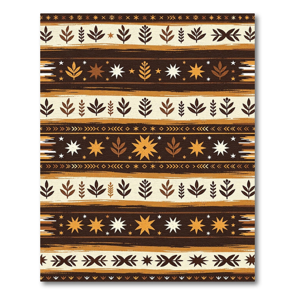 Earthy Botanical Starburst Stripe Rug