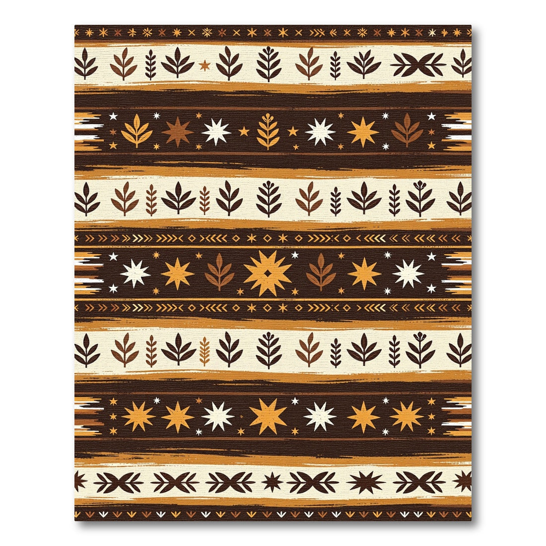 Earthy Botanical Starburst Stripe Rug