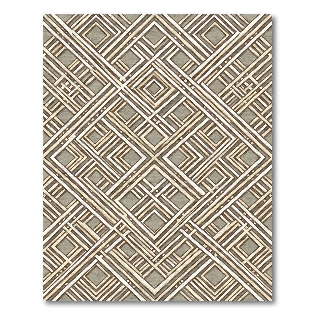 Neutral Gold Intersecting Geometric Lattice Rug