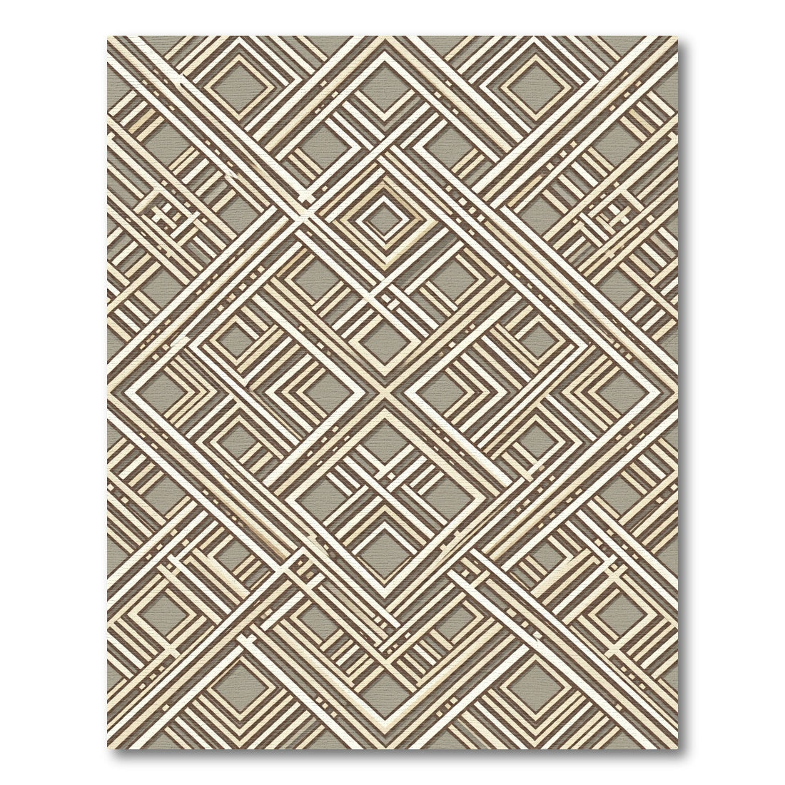 Neutral Gold Intersecting Geometric Lattice Rug