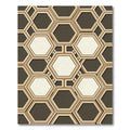 Geometric Hexagon Outline With Gold Rug