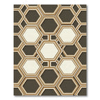 Geometric Hexagon Outline With Gold Rug