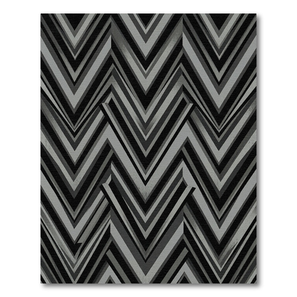 Monochrome Geometric Chevron Zigzag Art Rug