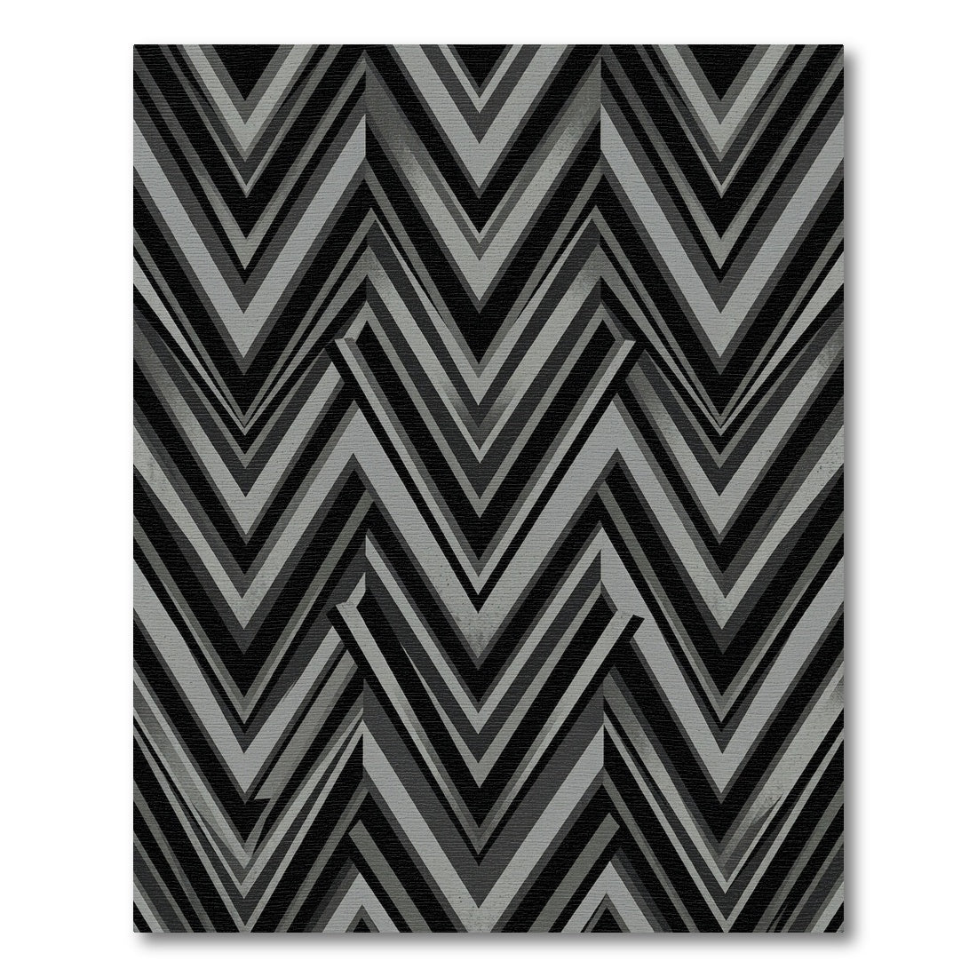 Monochrome Geometric Chevron Zigzag Art Rug