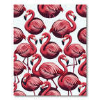 Vibrant Pink Flamingo Flock Pattern Rug