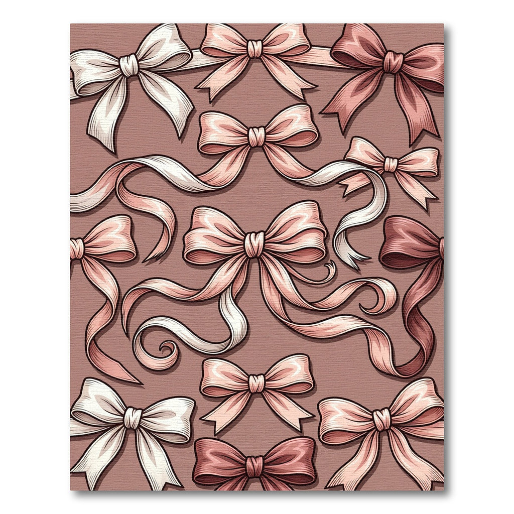 Elegant Blush Satin Ribbon Bows Rug