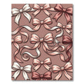 Elegant Blush Satin Ribbon Bows Rug