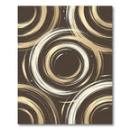 Gold Cream Swirling Circles Rug