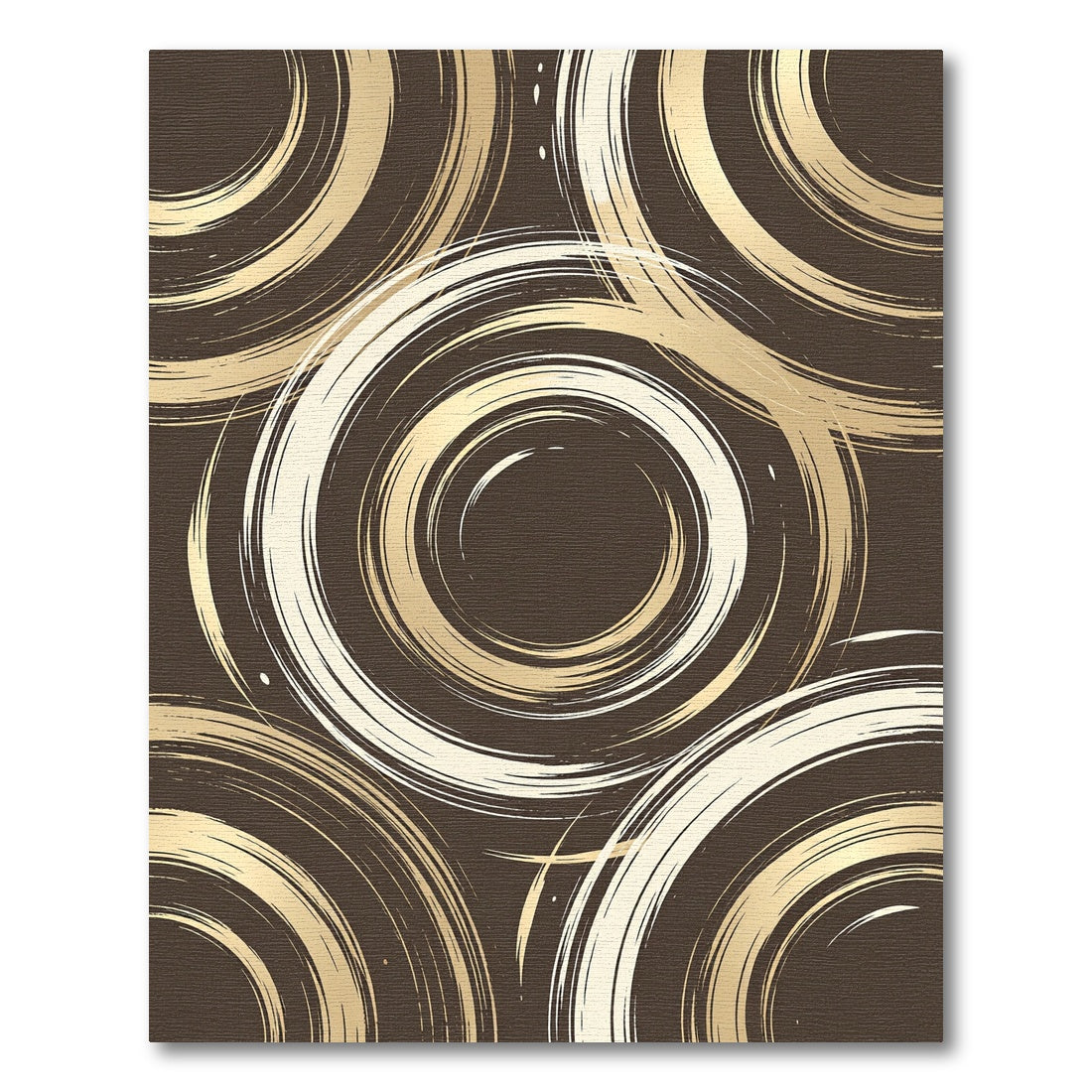 Gold Cream Swirling Circles Rug