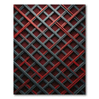 Crimson Gray Interlocking Lattice Rug