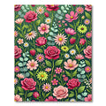Lush Pink Rose and Berry Meadow Rug
