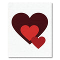 Layered Deep Burgundy and Crimson Hearts Rug
