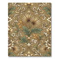 Earthy Gold Floral Swirls Rug
