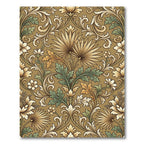 Earthy Gold Floral Swirls Rug