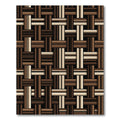 Brown Woven Stripe Grid Rug