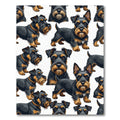 Black and Tan Terrier Dog Illustration Rug