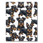 Black and Tan Terrier Dog Illustration Rug