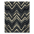Modern Monochrome Chevron Zigzag Geometric Rug