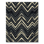 Modern Monochrome Chevron Zigzag Geometric Rug