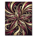 Radiant Scarlet Gold Swirls Rug