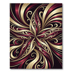 Radiant Scarlet Gold Swirls Rug