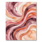 Earthy Crimson Swirl Watercolor Rug
