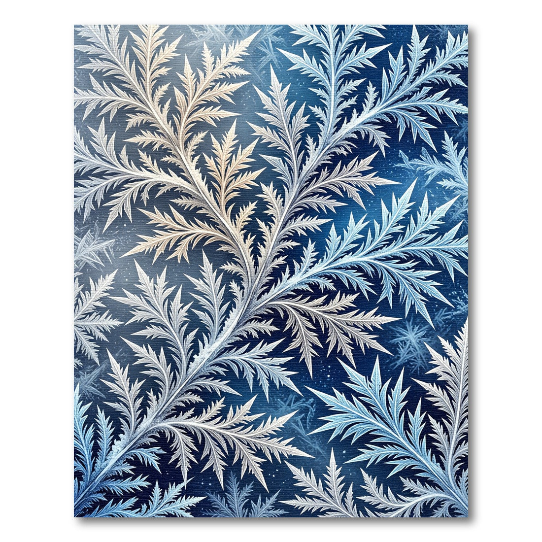 Frosted Swirl Ice Ferns Rug