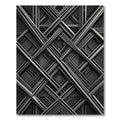 Modern Gray Monochromatic Geometric Lattice Rug