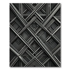 Modern Gray Monochromatic Geometric Lattice Rug