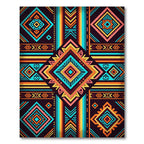 Vibrant Neon Geometric Layered Diamond Rug
