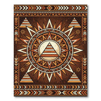 Earthy Sunburst Tribal Geometric Rug