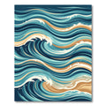 Fluid Blue and Golden Ocean Swell Rug