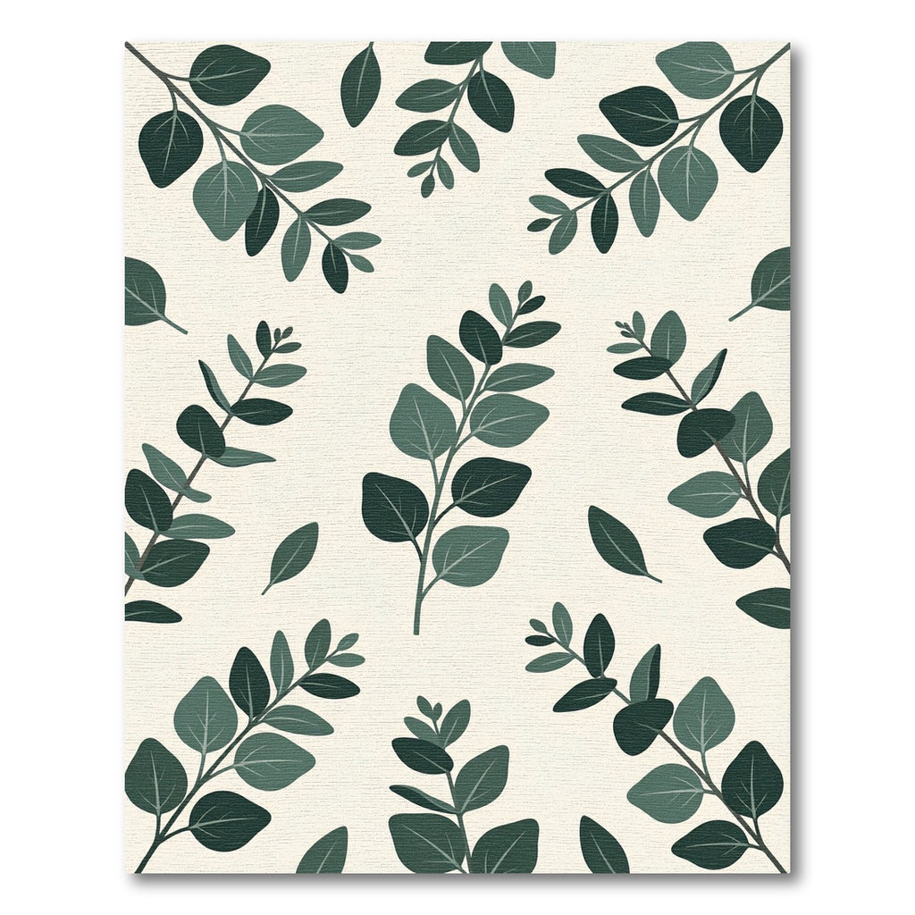 Lush Green Eucalyptus Botanical Leaves Rug