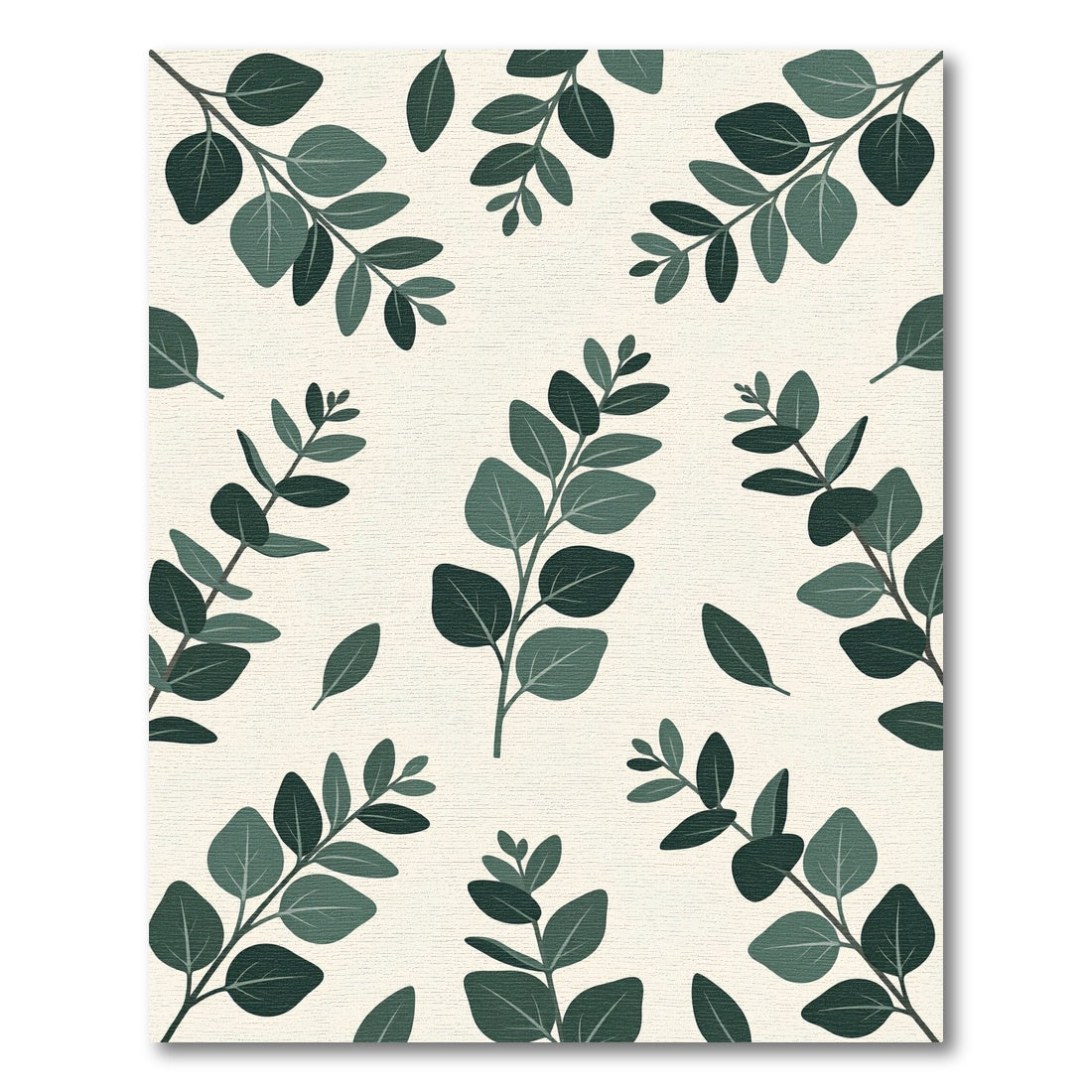 Lush Green Eucalyptus Botanical Leaves Rug