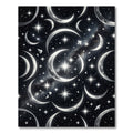 Celestial Crescent Moon And Starry Night Rug