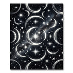 Celestial Crescent Moon And Starry Night Rug