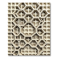 Cream Geometric Honeycomb Lattice Rug