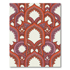 Vibrant Coral Archways Overlay Rug