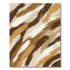 Abstract Earthy Brown Brushstroke Rug