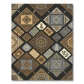 Brown Gold Khaki Geo Squares Diamonds Rug