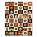 Terracotta Clay Pottery Southwestern Patchwork Rug