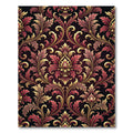 Ornate Burgundy and Gold Damask Rug