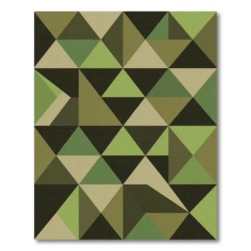 Geometric Green Triangles Abstract Rug