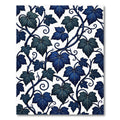 Deep Blue Ivy Vines Scroll Rug