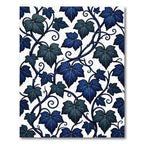 Deep Blue Ivy Vines Scroll Rug