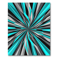 Electric Turquoise Radial Starburst Abstract Rug