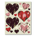 Rustic Distressed Heart Collage Cream Backdrop Rug