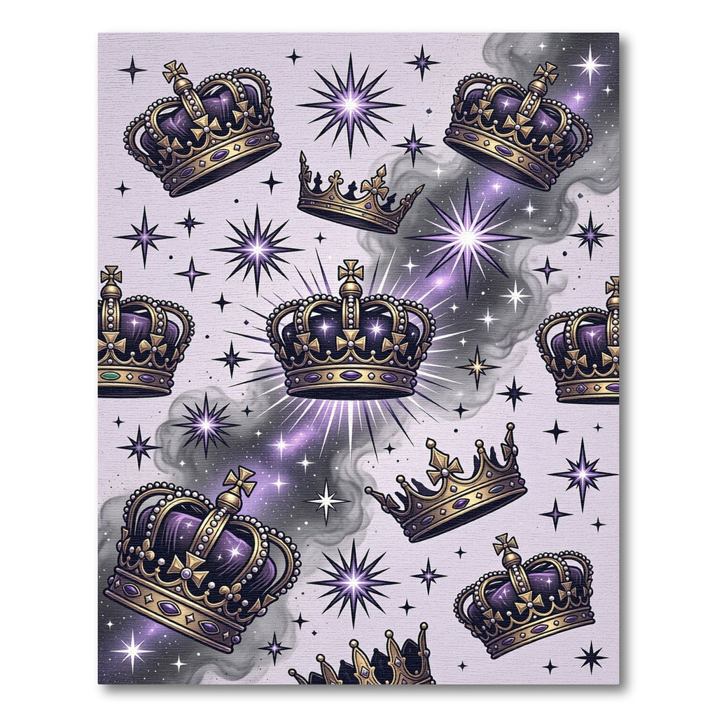 Royal Purple Crown Celestial Stars Rug