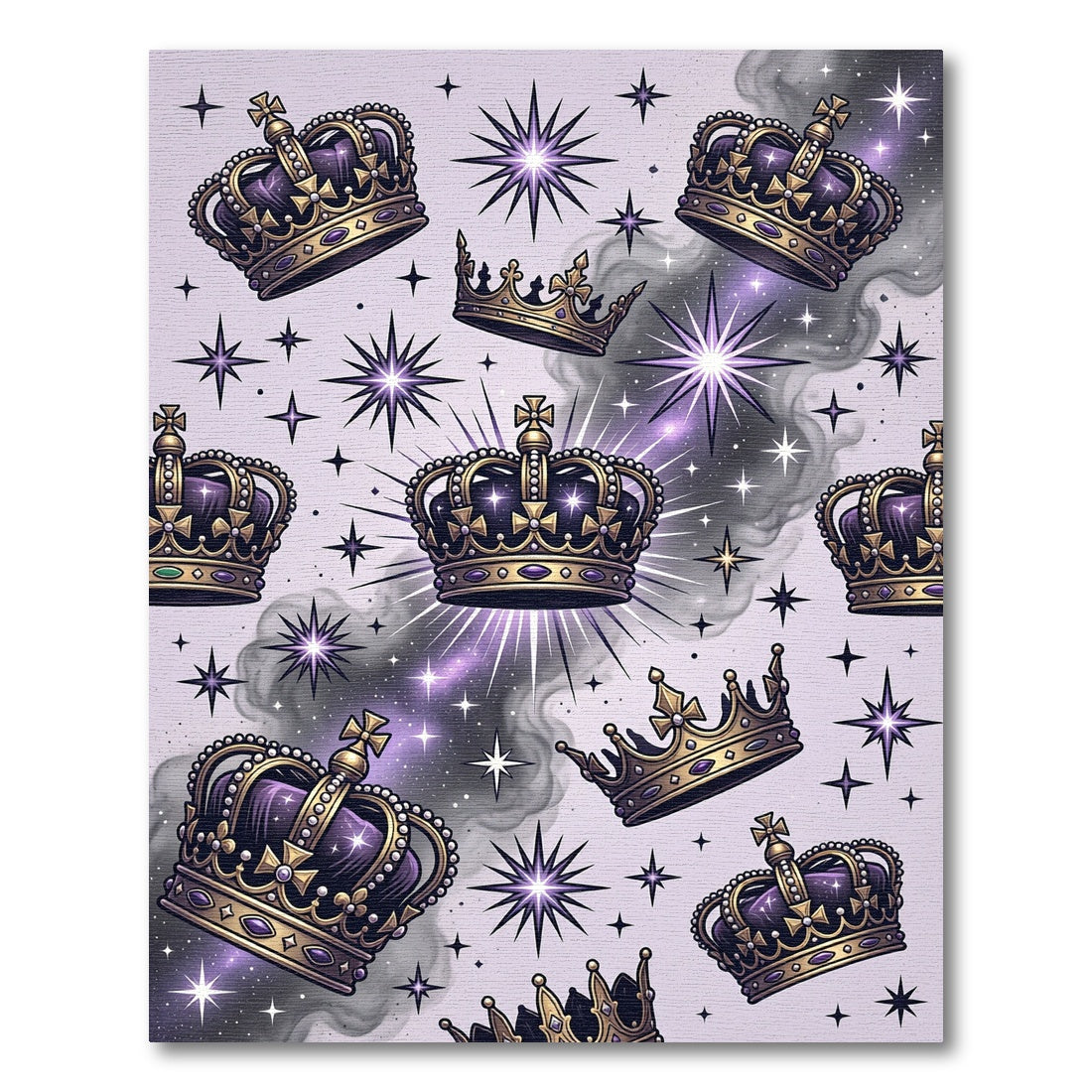 Royal Purple Crown Celestial Stars Rug